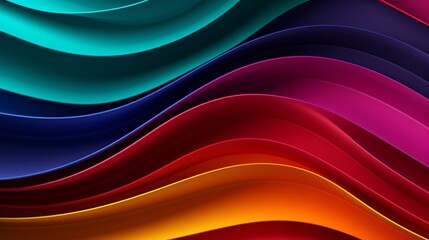 Poster - Rainbow-colored strip waves adorn a black background, providing an abstract horizontal texture that captivates the eye.