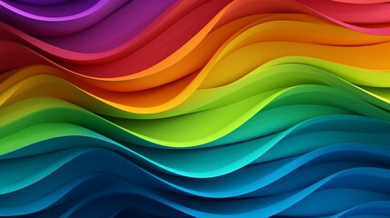 Canvas Print - Rainbow-colored strip waves adorn a horizontal black background, creating an abstract texture with dynamic visual appeal.