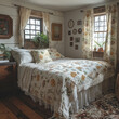 Cottage Dream: Guest Room with Floral Bedspread and Lace