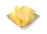 Fototapeta Tulipany - Stack Potato chips on white backgrpund