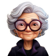 Sticker - Memoji beautiful grandma сreated with Generative Ai