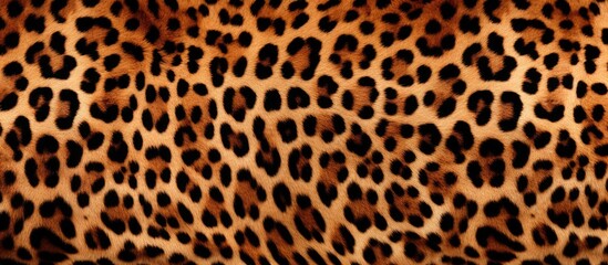 Wall Mural - A cheetah print pattern is displayed in sharp contrast with shades of brown and black. The intricate spots mimic the unique markings of a cheetahs fur, creating a striking visual effect on a white