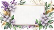 watercolour Invitation flower card mockup Card mockup with copy ,flower frame ,Birthday, Wedding, Mother's Day, Valentine's day, Women's Day. Front view, frame