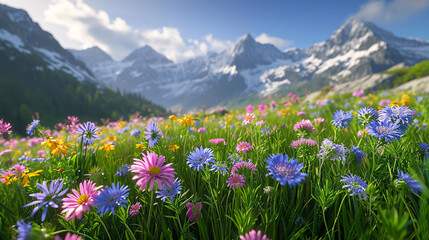 Wall Mural - flowers in the mountains