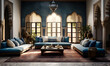 Moroccan style living room design, interior design example