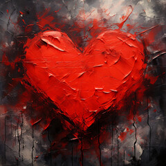 Canvas Print - Abstract red heart