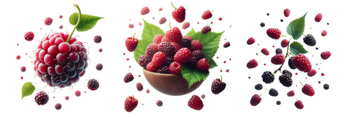 Wall Mural - raspberry splasing isolated png