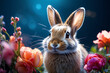 © 윤선 조 - 꽃들 사이에 있는 토끼