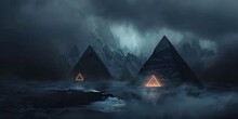 Eerie Egyptian Pyramid At Night A Trip To The Past Generative AI