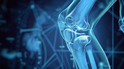 Knee Joint Replacement, 3D Style Illustration	