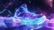 Futuristic Melted Ice Cream and Chocolate Basketball Shoe in Cosmic Environment