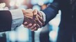 Businessmen making handshake with partner, greeting, dealing, merger and acquisition, business joint venture concept, for business, finance and investment background, teamwork and successful