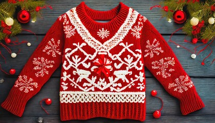 Wall Mural - red knitted sweater