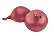 Zwei rote Zwiebeln und Hintergrund transparent PNG cut out Red Onions