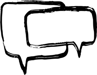 Hand Drawn Brush Ink Speech Bubble Icon