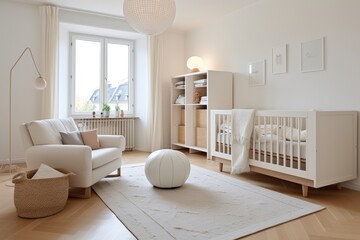 Wall Mural - Cozy modern nursery room interior design