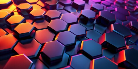 Wall Mural - A close up of a colorful hexagonal pattern