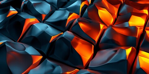 Poster - A close up of a black and orange rock formation