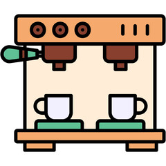 Sticker - Coffee Machine Illustration