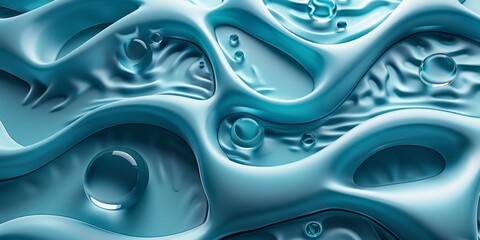 Wall Mural - A blue wave with water droplets on it