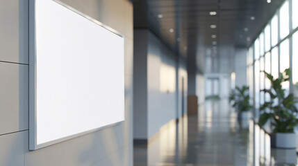 Modern corporate office lobby blank signage mockup present your company logo or messages