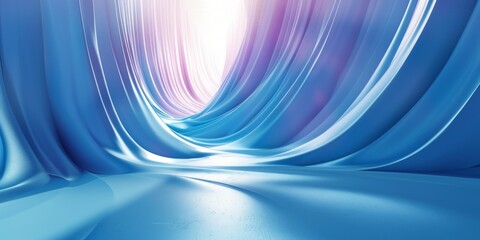 Wall Mural - A blue and purple wave with a white sun in the background
