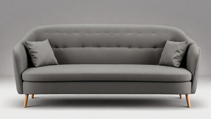 Wall Mural - Sofa with pillows on a gray background. 3d rendering