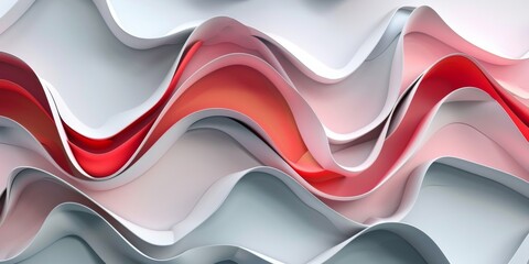 Wall Mural - a red and white wave with a white background