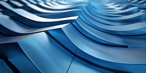 Wall Mural - a blue wave with a silver color