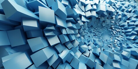 A blue spiral made of cubes