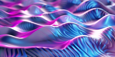 Wall Mural - A wave of purple and blue color with a shiny texture