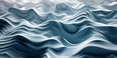 Wall Mural - the image is a computer generated wave with a blue color
