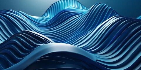 Wall Mural - a blue wave with a lot of detail