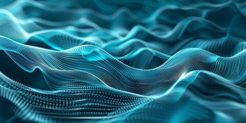 A blue wave with a lot of dots in it
