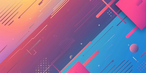 Wall Mural - A colorful background with a lot of lines and shapes - stock background.