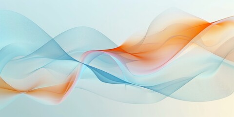Wall Mural - A blue and orange wave with a white background - stock background.