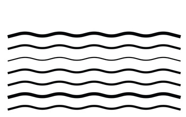 Wall Mural - Wave line icon template color editable. black underlines, smooth end squiggly horizontal curvy squiggles symbol vector sign isolated illustration for graphic and web design