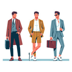 Wall Mural -  illustration of men's in different dress styles