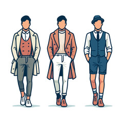 Wall Mural -  illustration of men's in different dress styles