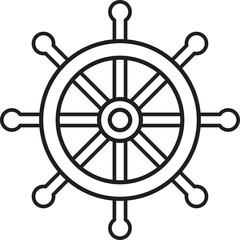 Ship steering wheel set. Boat steering wheels. Vector