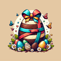 Canvas Print - happy easter greeting card illustration