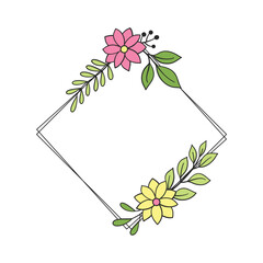 Floral frame with wild flowers