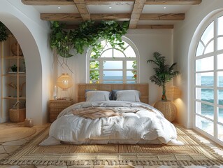 Wall Mural - Comfortable bedroom interior. The interior is bright and stylish.