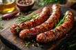 Delicious homemade grilled sausages