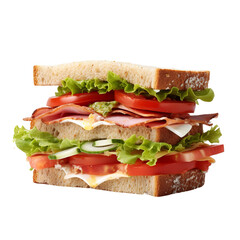 Wall Mural - sandwich with ham and vegetables