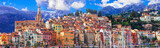 Fototapeta Na drzwi - Menton, France: The Pearl of the French Riviera. colorful town - luxury holidays in the south of Cote Azure
