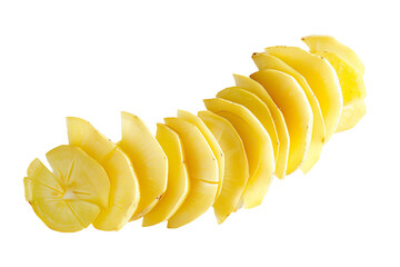 Sticker - sliced ​​potato pieces isolated
