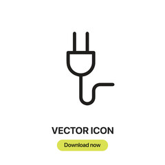 Leinwandbilder - Plug icon vector. Linear-style sign for mobile concept and web design. Plug symbol illustration. Pixel vector graphics - Vector.	