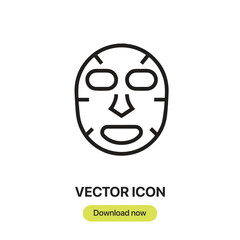 Poster - Face Mask icon vector. Linear-style sign for mobile concept and web design. Face Mask symbol illustration. Pixel vector graphics - Vector.	