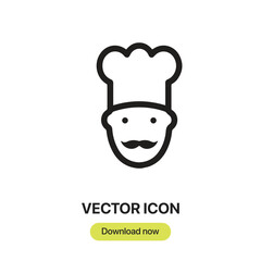 Aufkleber - Chef icon vector. Linear-style sign for mobile concept and web design. Chef symbol illustration. Pixel vector graphics - Vector.	